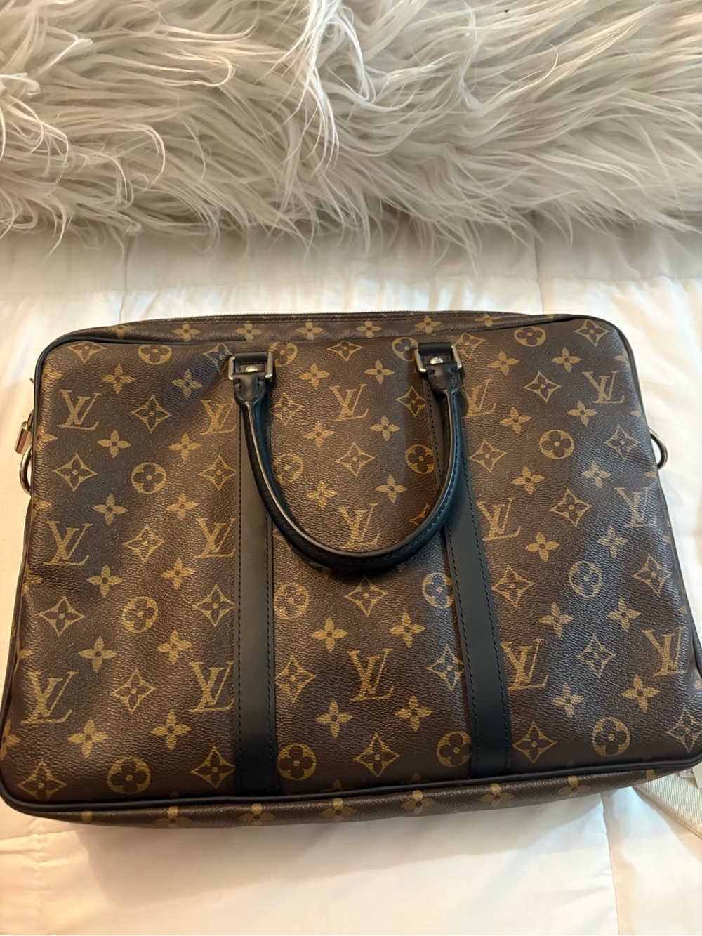 New - Never Used - Louis Vuitton Monogram Macassar Porte Documents Jour - Picture 4 of 14